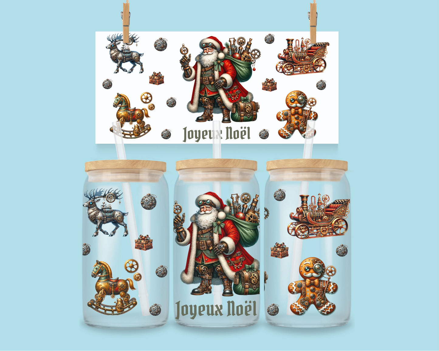 16 oz Steampunk Joyeux Noël
