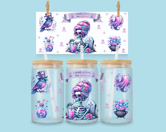 16oz I drink potions, not opinions - skull ( ENG &amp; FR ) 