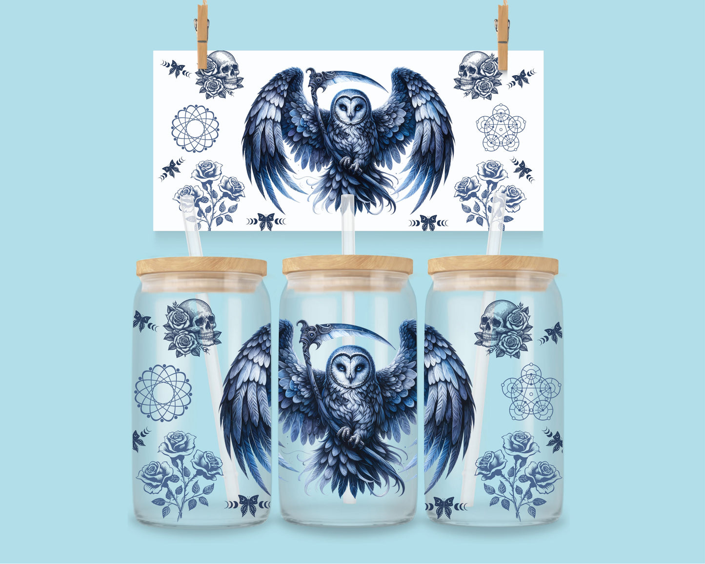 16oz Owl grim reaper 