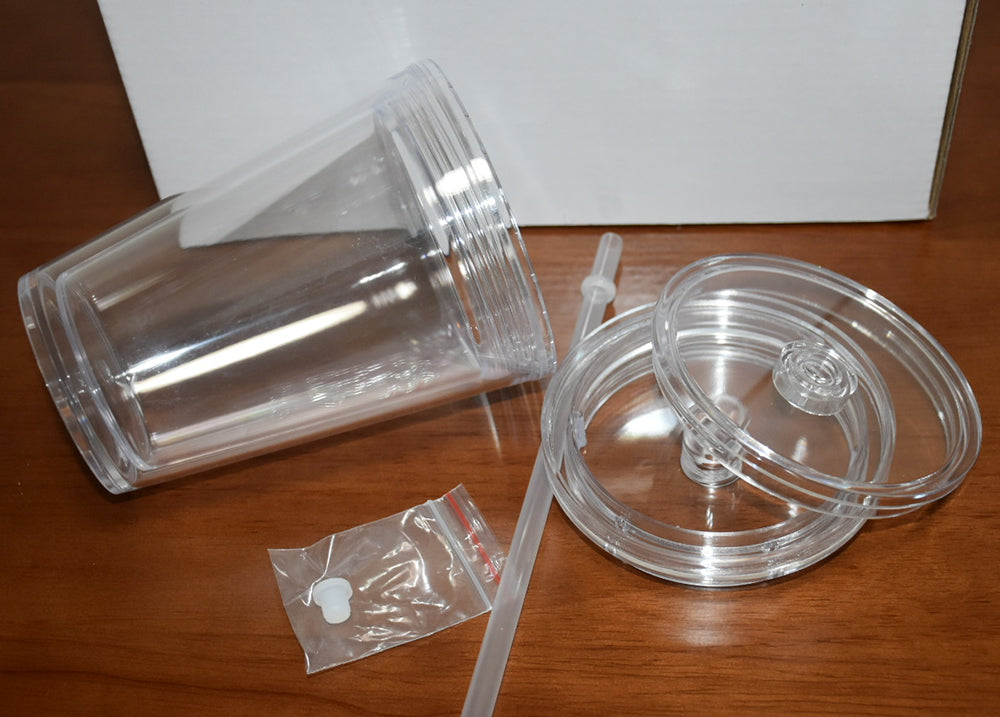 16oz - Double Wall Clear Acrylic Snow Globe Cup