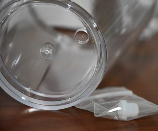 16oz - Double Wall Clear Acrylic Snow Globe Cup