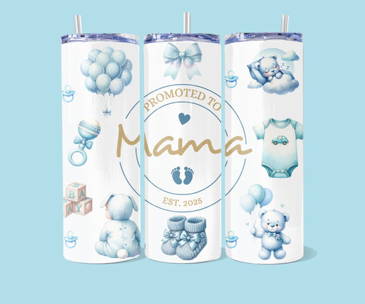 20oz Promoted to mama - Blauw ( ENG & FR )