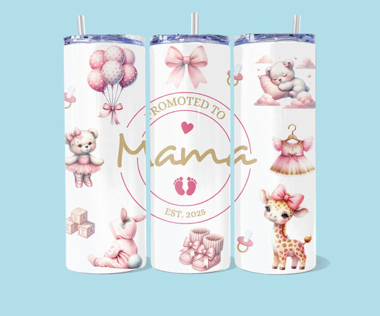 20oz Promoted to mama - Roze ( ENG & FR )