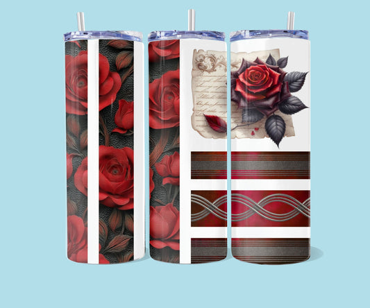 20oz Mixed media - Red roses envelope