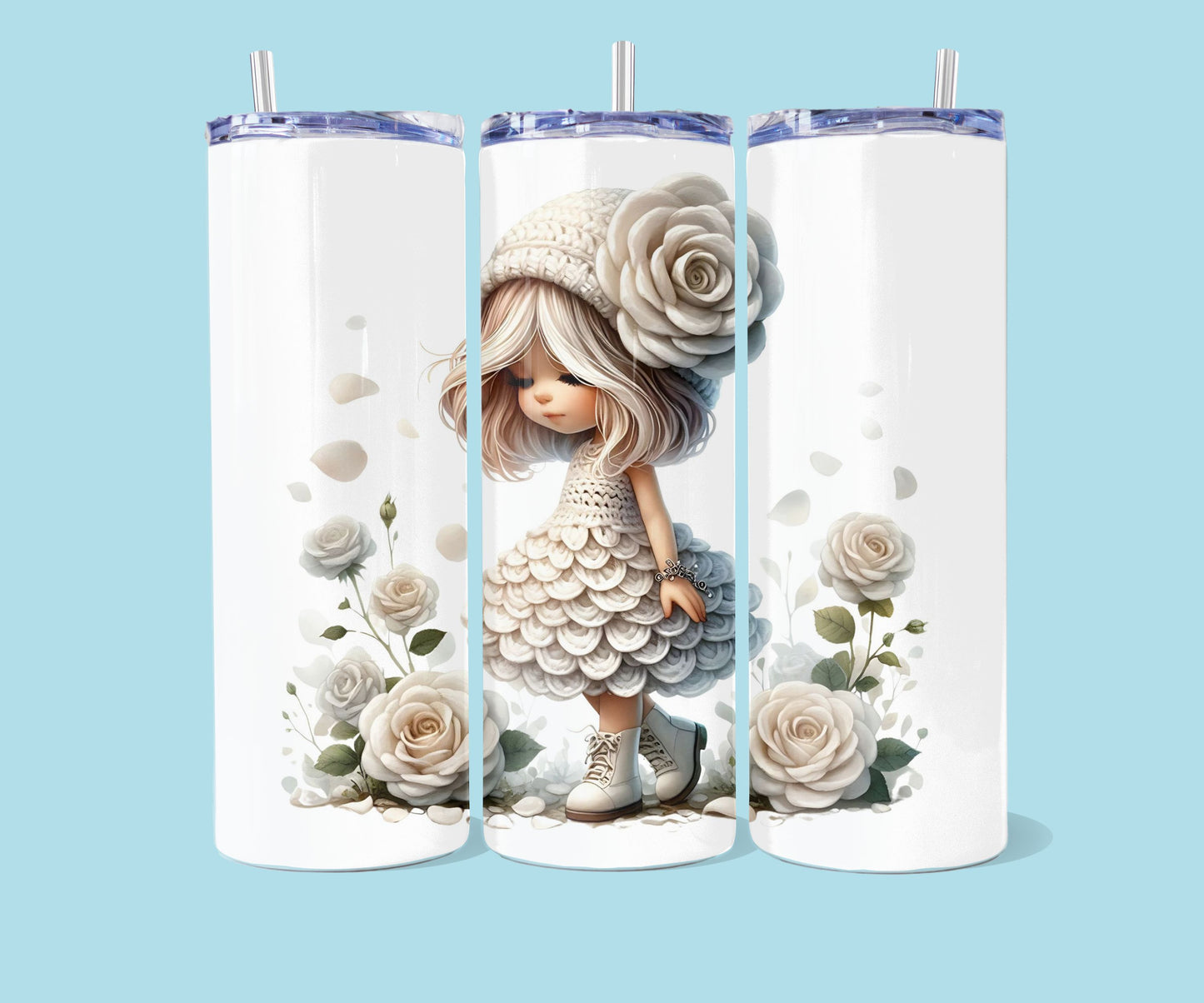 20oz White Rose Girl No. 1