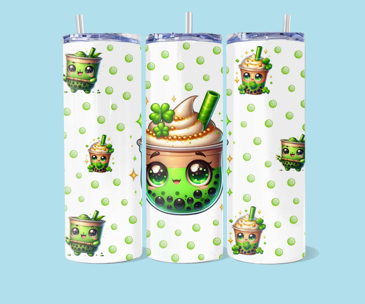 20oz Green boba tea