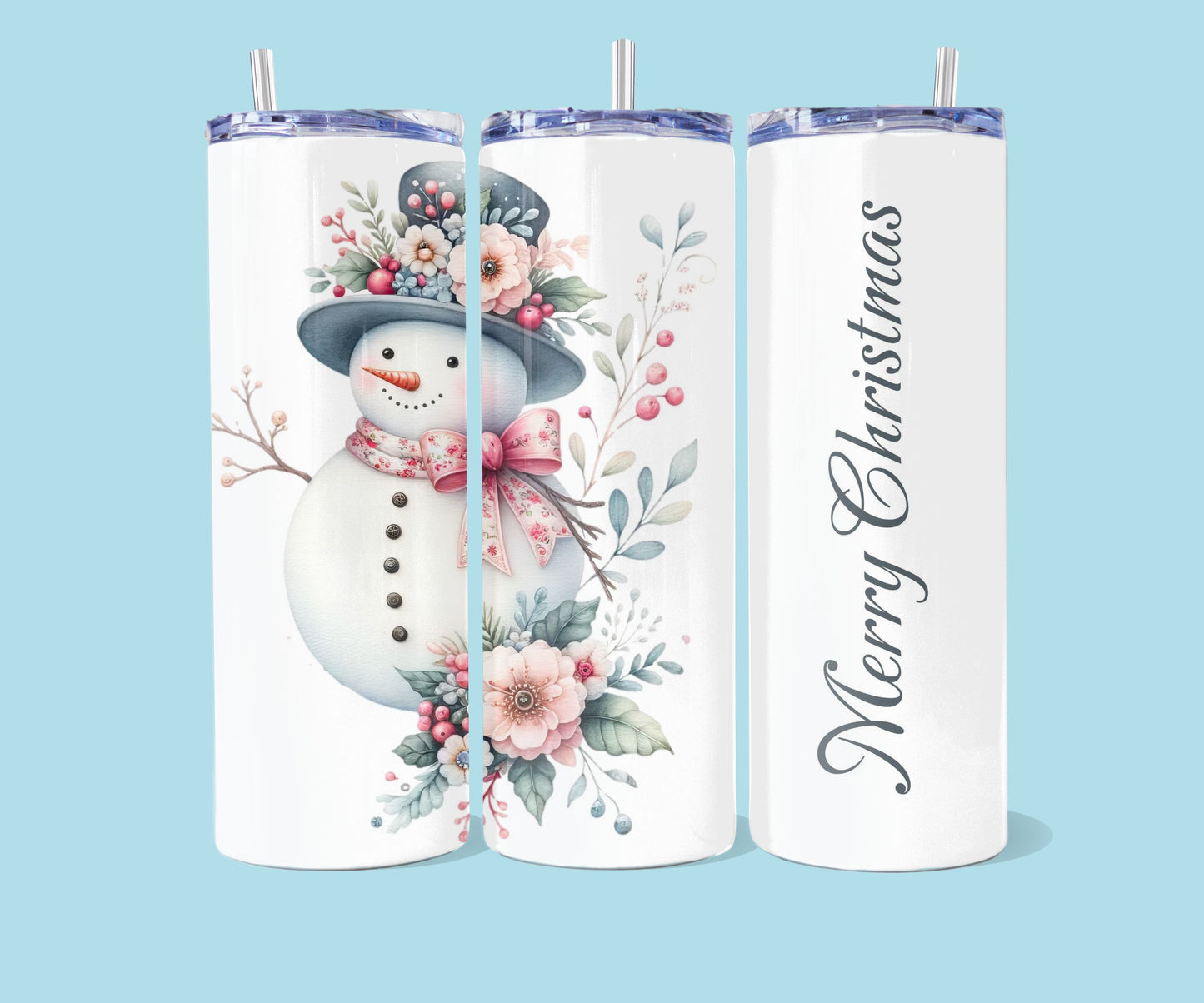 20oz Merry Christmas snowman ENG + FR 