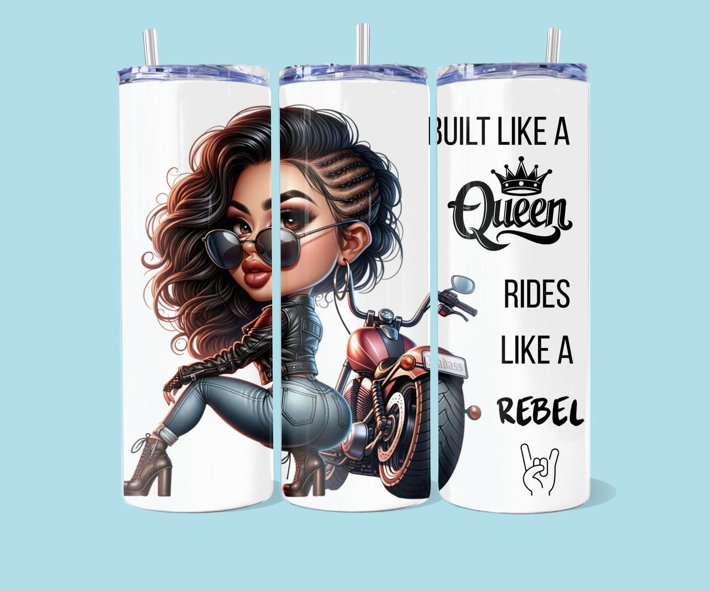 20oz Badass...Motorcycle Woman ENG + FR
