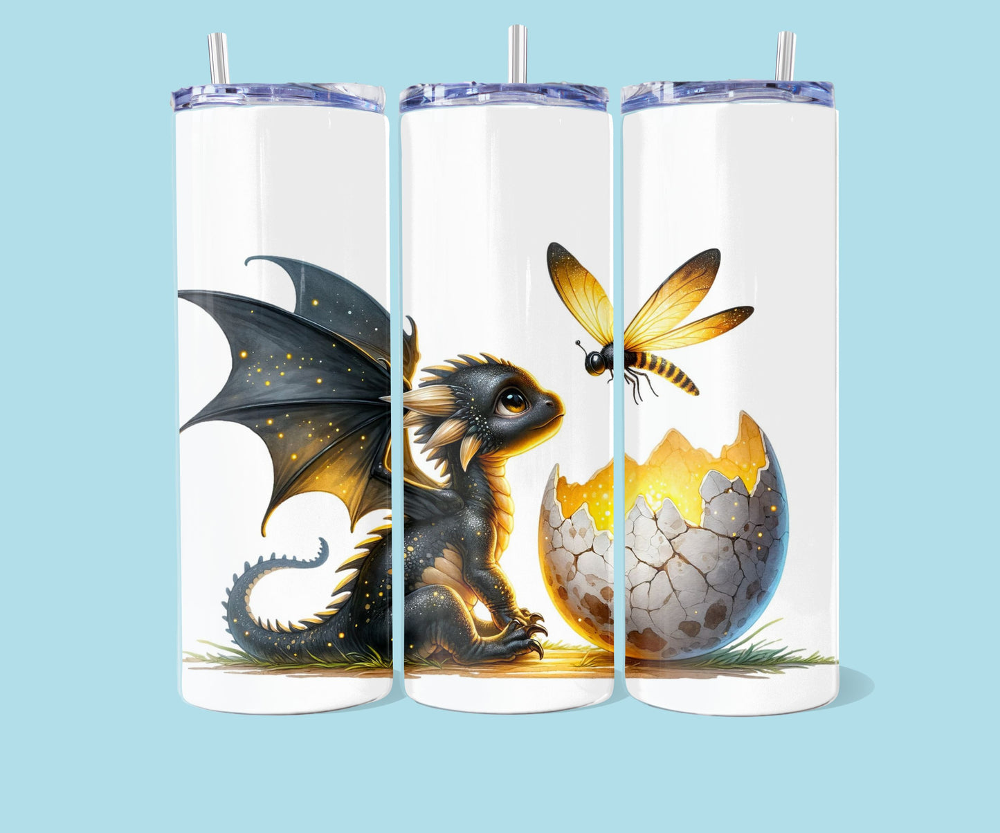 20oz Zwart met goud draak nr 2