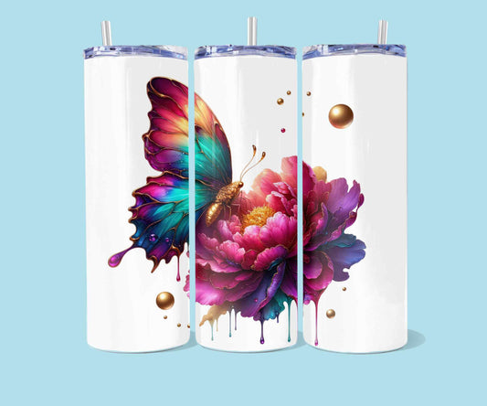 20oz papillon et rose