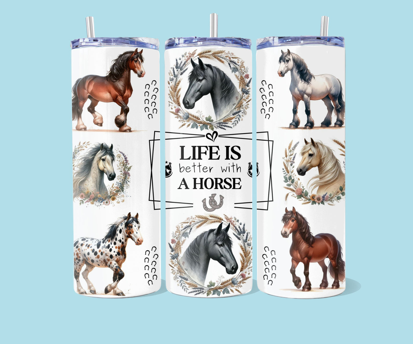 20oz Life is better with a horse - ENG en FR