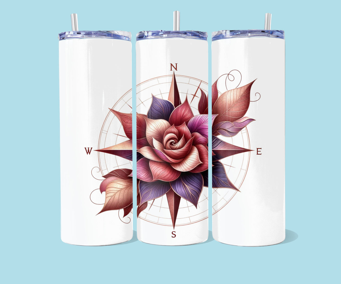 20oz  Kompas met bloemen