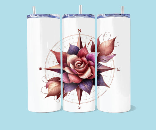 20oz  Kompas met bloemen
