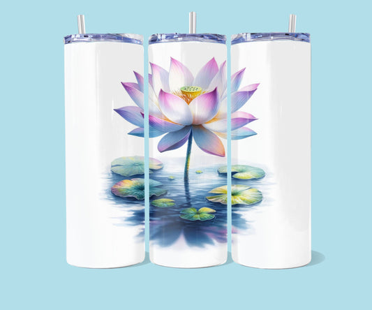 20oz White - Pink Lotus No. 2