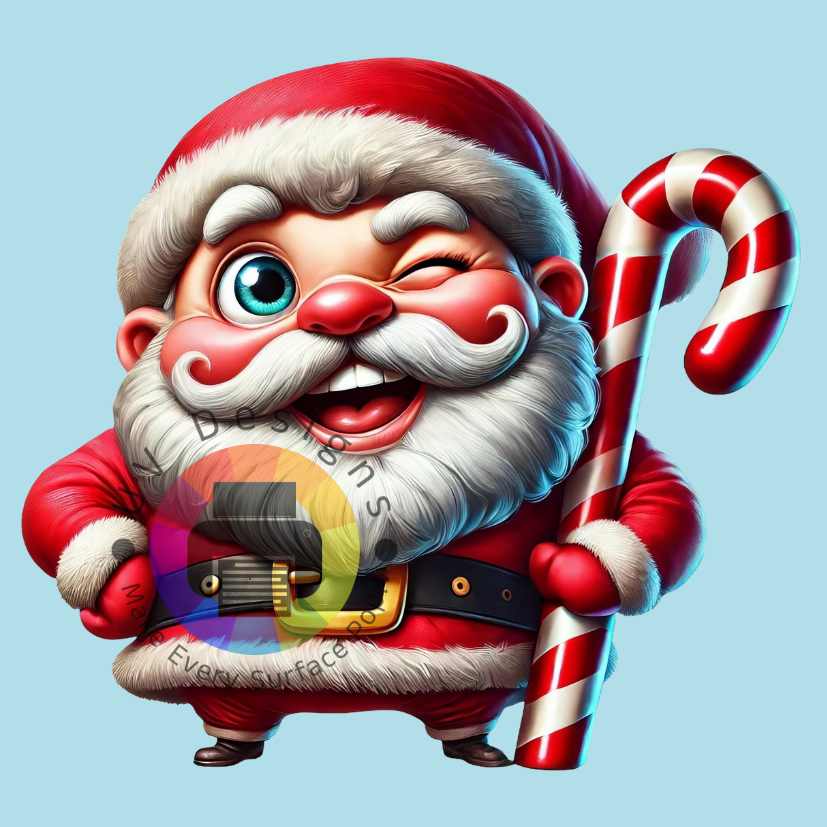 Funny Santa Claus with candy cane no. 4