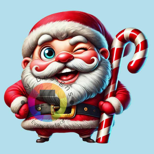 Funny Santa Claus with candy cane no. 4