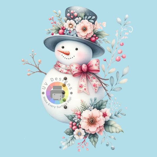 12 cm Flowered Snowman