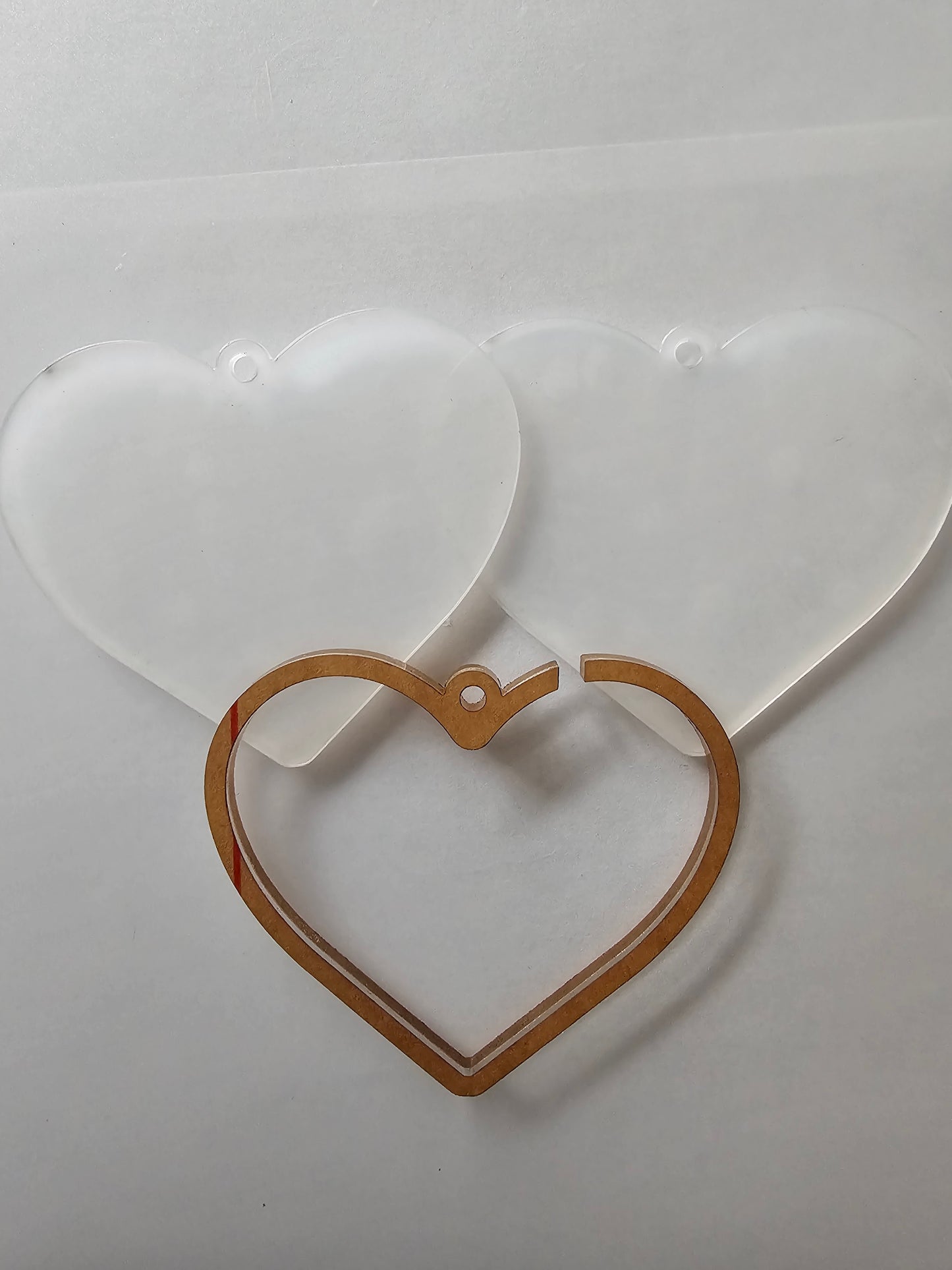 Acryl Hart Snowglobe  met lus –  DIY Decoratie