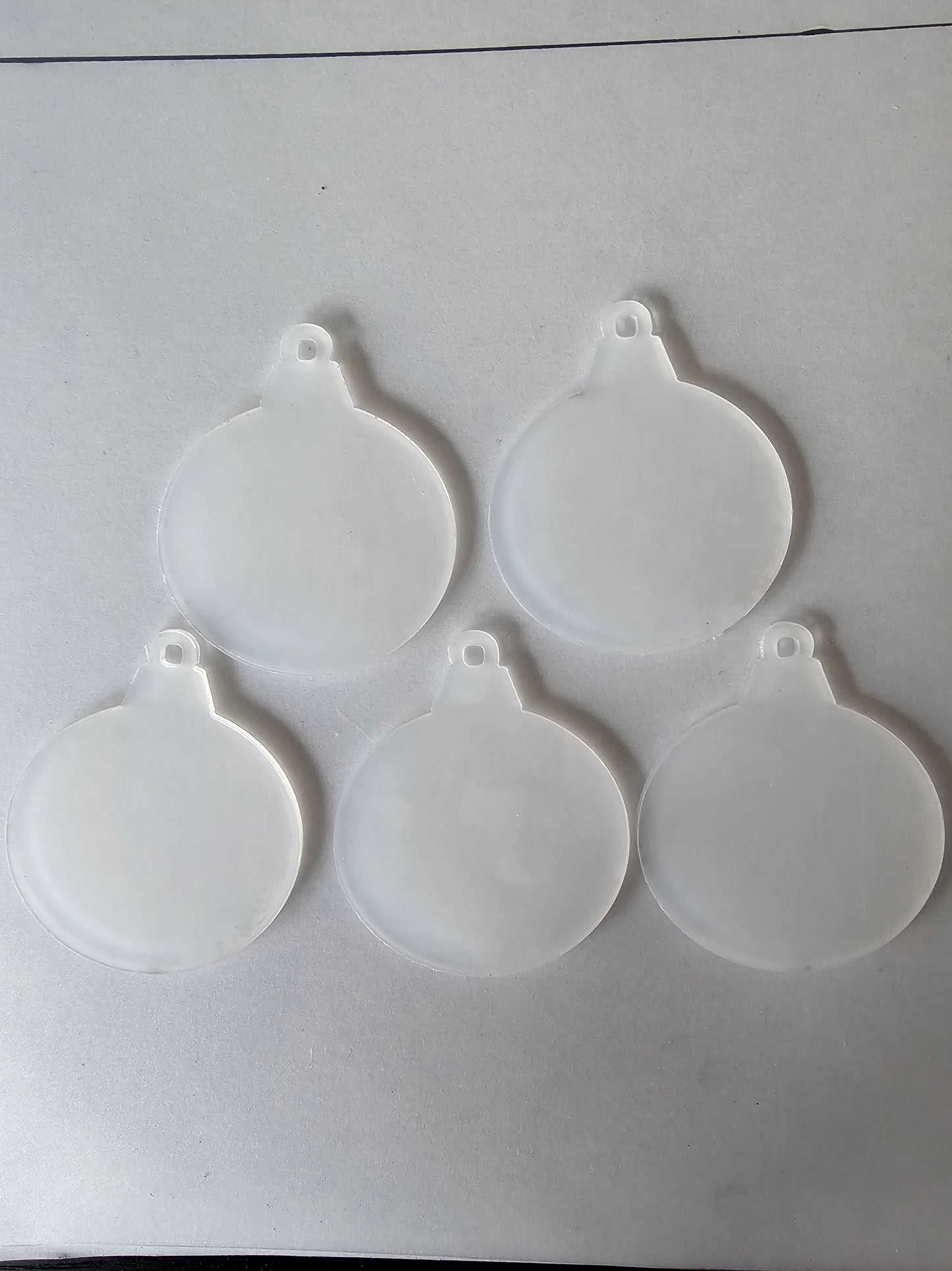 Acryl Kerst Ornament 5 cm (Blank) – Set van 5 of 10