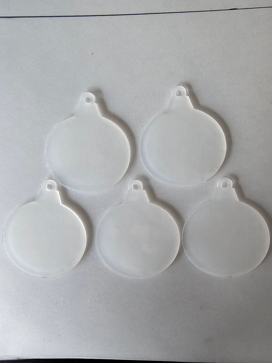 Acryl Kerst Ornament 5 cm (Blank) – Set van 5 of 10