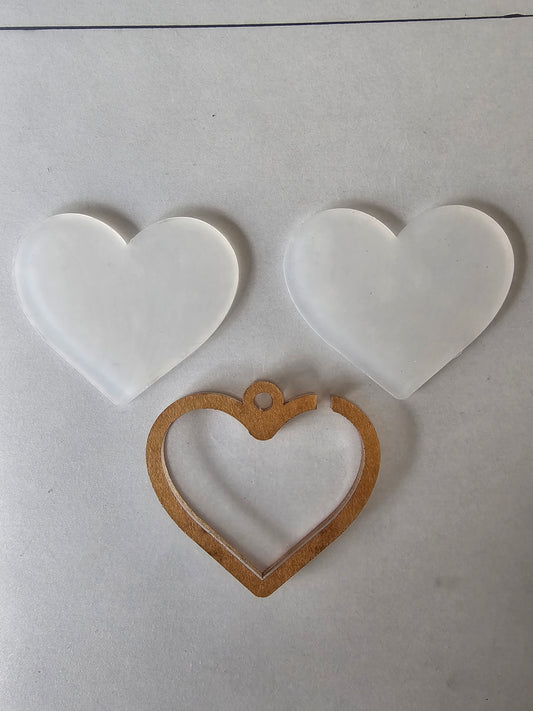 Acryl Hartje Snowglobe – DIY Sleutelhanger / Ornament