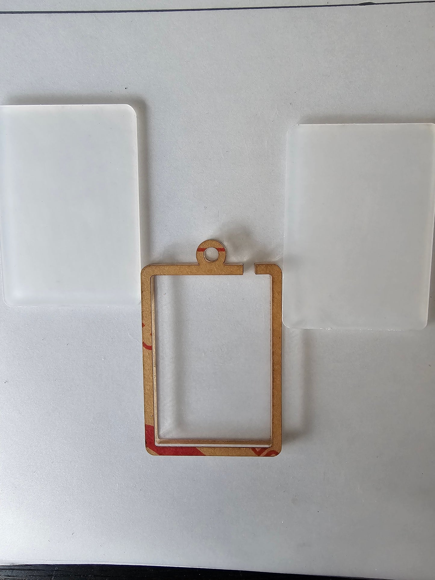 Acryl Rechthoek Snowglobe – DIY Sleutelhanger / Label