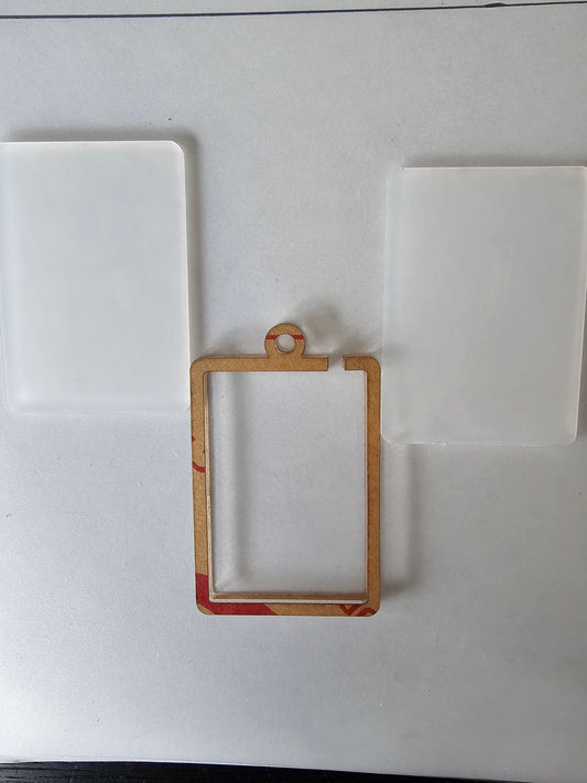 Acryl Rechthoek Snowglobe – DIY Sleutelhanger / Label