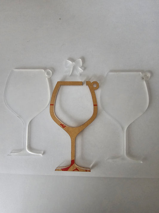 Acryl Wijn glas Snowglobe – DIY Decoratie / Ornament (Blank)